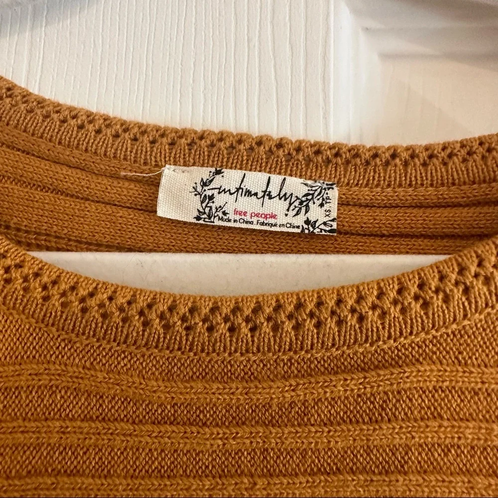 Free people crop crochet style long sleeve
